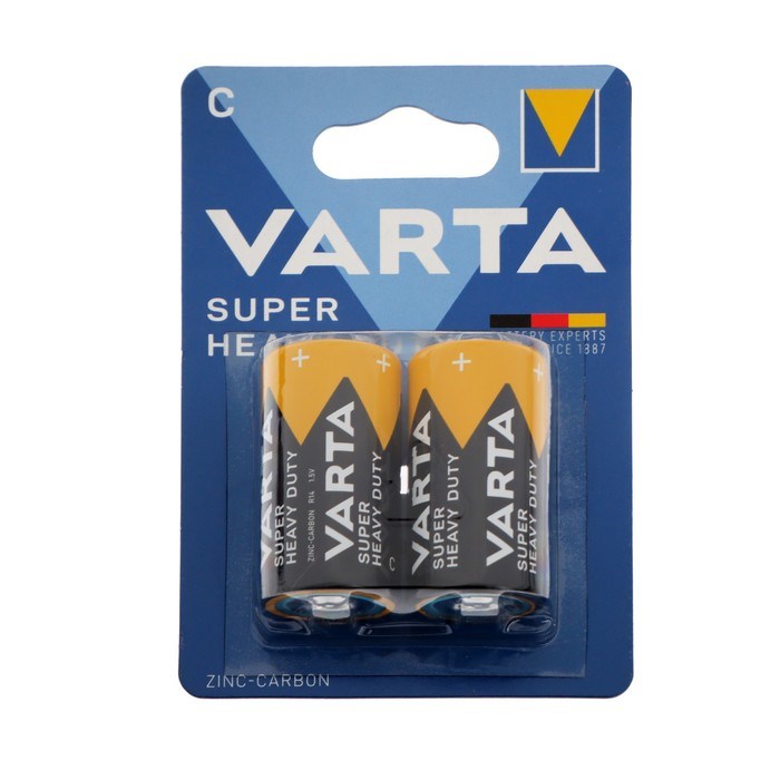 Батарейка солевая Varta SuperLife, C, R14-2BL, 1.5В, блистер, 2 шт. - фото 51389486 Батарейка солевая Varta SuperLife, C, R14-2BL, 1.5В, блистер, 2 шт. - фото 51389486