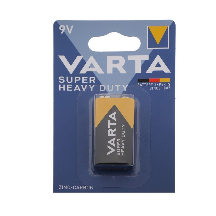 Батарейка солевая Varta SuperLife, 6F22-1BL, 9В, крона, блистер, 1 шт. - фото 51389490 Батарейка солевая Varta SuperLife, 6F22-1BL, 9В, крона, блистер, 1 шт. - фото 51389490