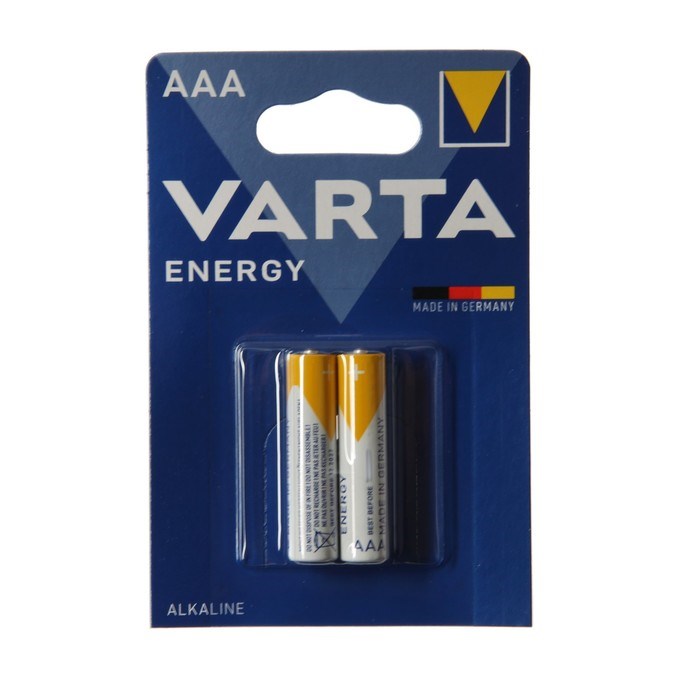 Батарейка алкалиновая Varta Energy, AAA, LR03-2BL, 1.5В, блистер, 2 шт. - фото 51389500 Батарейка алкалиновая Varta Energy, AAA, LR03-2BL, 1.5В, блистер, 2 шт. - фото 51389500