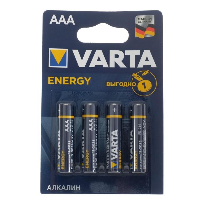 Батарейка алкалиновая Varta Energy, AAA, LR03-4BL, 1.5В, блистер, 4 шт. - фото 51389502 Батарейка алкалиновая Varta Energy, AAA, LR03-4BL, 1.5В, блистер, 4 шт. - фото 51389502