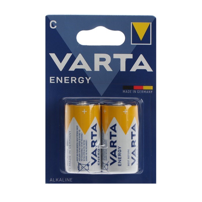 Батарейка алкалиновая Varta Energy, C, LR14-2BL, 1.5В, блистер, 2 шт. - фото 51389510 Батарейка алкалиновая Varta Energy, C, LR14-2BL, 1.5В, блистер, 2 шт. - фото 51389510