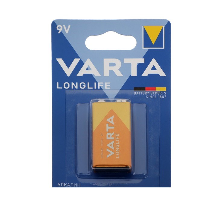 Батарейка алкалиновая Varta LongLife, 6LR61-1BL, 9В, крона, блистер, 1 шт. - фото 51389514 Батарейка алкалиновая Varta LongLife, 6LR61-1BL, 9В, крона, блистер, 1 шт. - фото 51389514