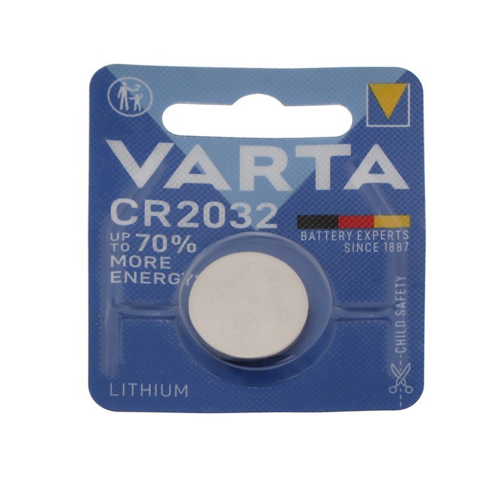 Батарейка литиевая Varta, CR2032-1BL, 3В, блистер, 1 шт. - фото 51389532 Батарейка литиевая Varta, CR2032-1BL, 3В, блистер, 1 шт. - фото 51389532