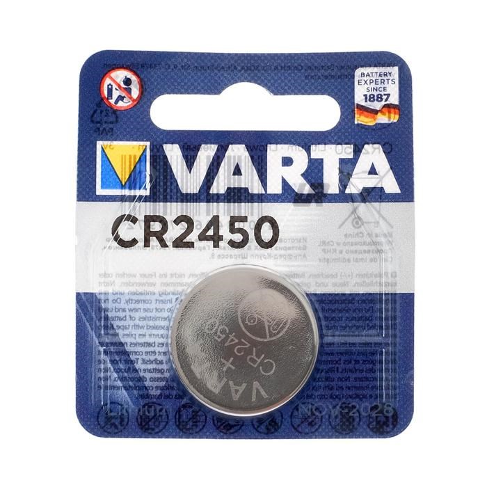 Батарейка литиевая Varta, CR2450-1BL, 3В, блистер, 1 шт. - фото 51389534 Батарейка литиевая Varta, CR2450-1BL, 3В, блистер, 1 шт. - фото 51389534