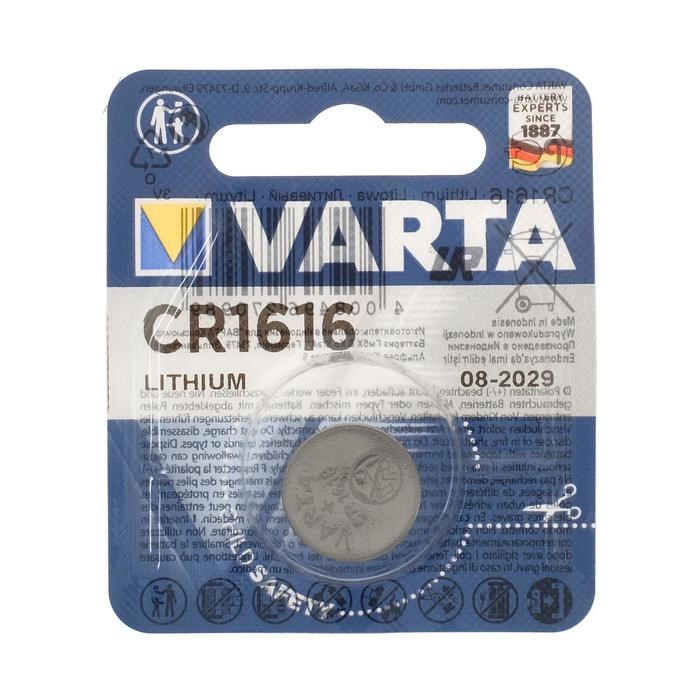 Батарейка литиевая Varta, CR1616-1BL, 3В, блистер, 1 шт. - фото 51389536 Батарейка литиевая Varta, CR1616-1BL, 3В, блистер, 1 шт. - фото 51389536