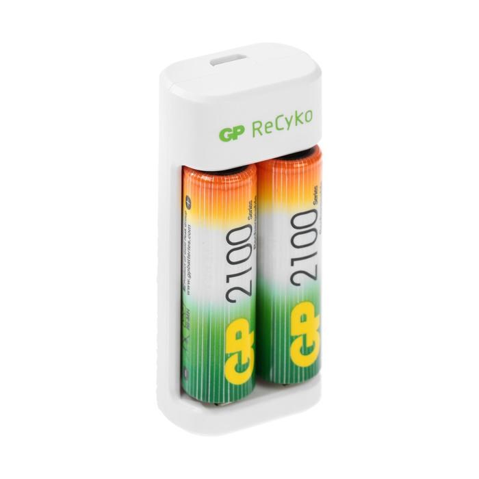 Зарядное устройство GP U411 + 2 аккумулятора AA 2100 мАч, белое - фото 51390451 Зарядное устройство GP U411 + 2 аккумулятора AA 2100 мАч, белое - фото 51390451