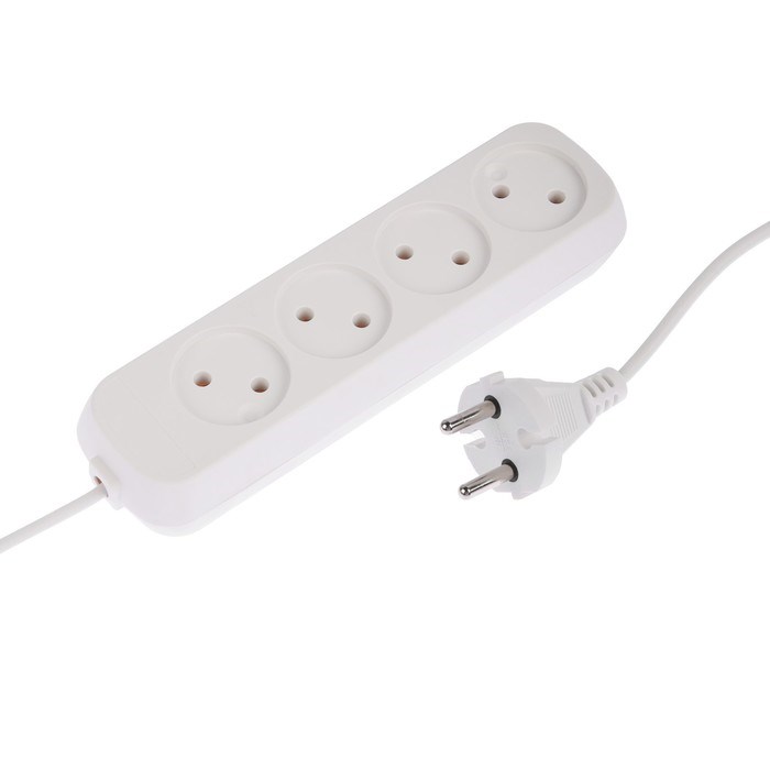 Удлинитель Luazon Lighting ECO, 4 розетки, 5 м, 10 А, 2200 Вт, ПВС 2х0.75 мм2, без з/к,белый - фото 51390530 Удлинитель Luazon Lighting ECO, 4 розетки, 5 м, 10 А, 2200 Вт, ПВС 2х0.75 мм2, без з/к,белый - фото 51390530