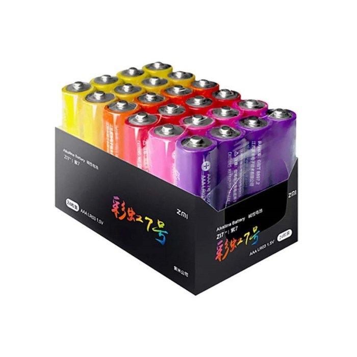 Батарейка алкалиновая Xiaomi ZMI Rainbow Zi7, AАA, LR03-24BOX, 1.5 В, 24 шт. - фото 51391118 Батарейка алкалиновая Xiaomi ZMI Rainbow Zi7, AАA, LR03-24BOX, 1.5 В, 24 шт. - фото 51391118