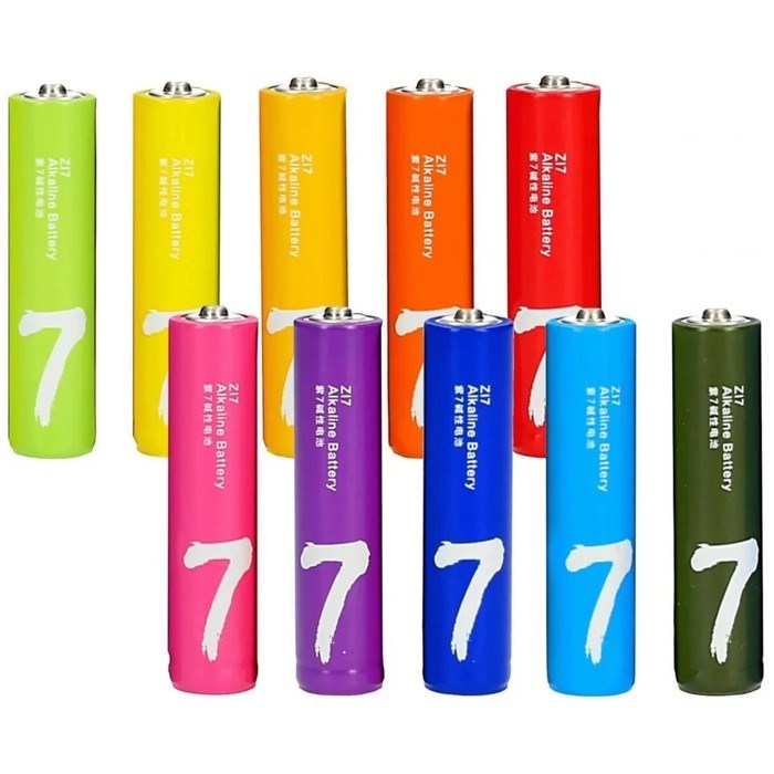 Батарейка алкалиновая Xiaomi ZMI Rainbow Zi7, AАA, LR03-10BOX, 1.5 В, 10 шт. - фото 51391126 Батарейка алкалиновая Xiaomi ZMI Rainbow Zi7, AАA, LR03-10BOX, 1.5 В, 10 шт. - фото 51391126