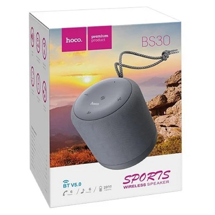 Портативная колонка Hoco BS30, 5 Вт, 2000 мАч, BT5.0, microSD, AUX, серая - фото 51391402 Портативная колонка Hoco BS30, 5 Вт, 2000 мАч, BT5.0, microSD, AUX, серая - фото 51391402