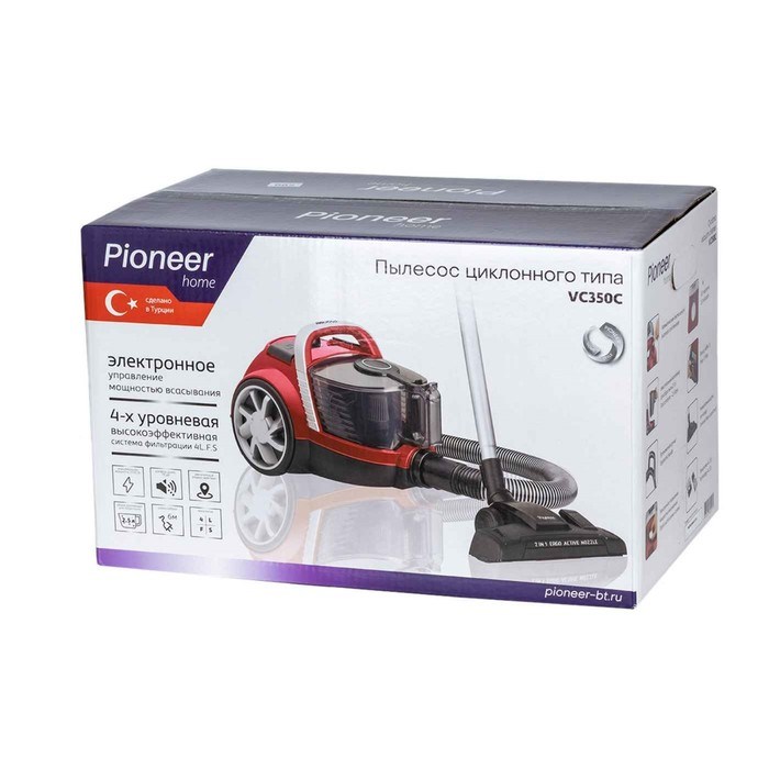 Пылесос Pioneer VC350C, циклонный, 2100Вт, 2,5 л, цвет красный - фото 51392587 Пылесос Pioneer VC350C, циклонный, 2100Вт, 2,5 л, цвет красный - фото 51392587