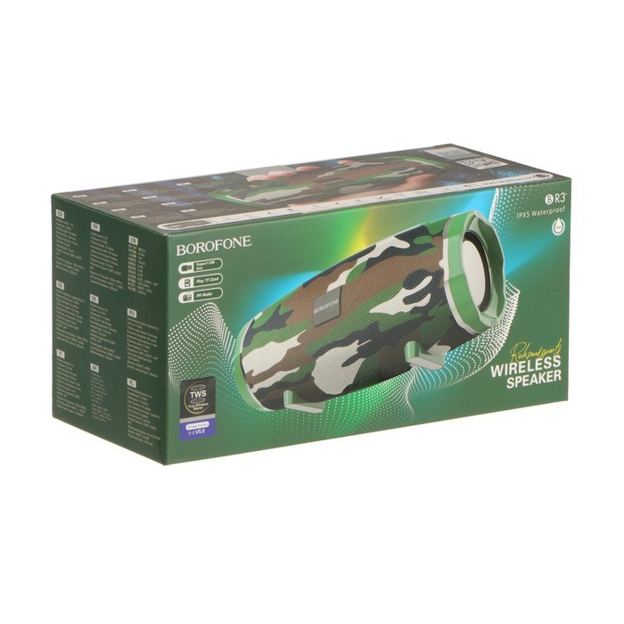 Портативная колонка Borofone BR3 Rich, 10 Вт, BT5.0, microSD, USB, 1200 мАч, цвет хаки - фото 51392631 Портативная колонка Borofone BR3 Rich, 10 Вт, BT5.0, microSD, USB, 1200 мАч, цвет хаки - фото 51392631