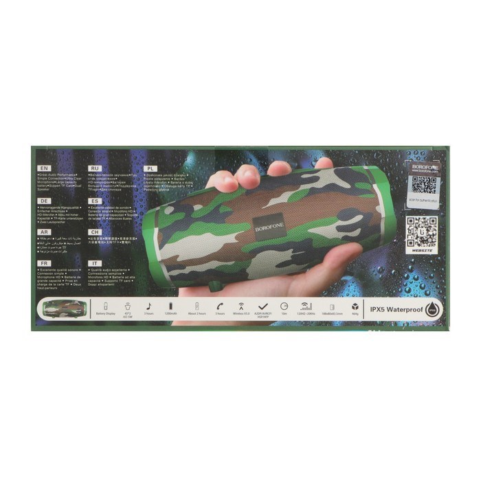 Портативная колонка Borofone BR3 Rich, 10 Вт, BT5.0, microSD, USB, 1200 мАч, цвет хаки - фото 51392633 Портативная колонка Borofone BR3 Rich, 10 Вт, BT5.0, microSD, USB, 1200 мАч, цвет хаки - фото 51392633
