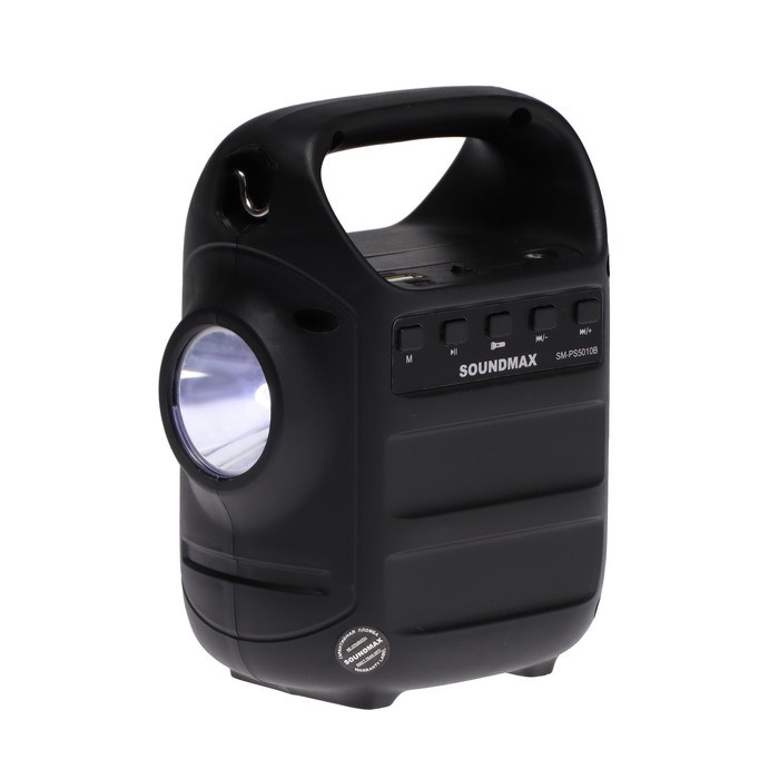 Портативная колонка Soundmax SM-PS5010B, 8Вт, 1200мАч, FM, BT 5.0, microSD, подсветка,фонарь - фото 51392790 Портативная колонка Soundmax SM-PS5010B, 8Вт, 1200мАч, FM, BT 5.0, microSD, подсветка,фонарь - фото 51392790