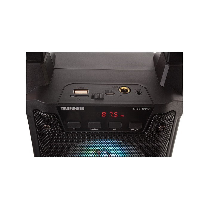Портативная колонка Telefunken TF-PS1229B, 8Вт, 1200мАч, FM, BT 5.0, microSD, USB, подсветка - фото 51392804 Портативная колонка Telefunken TF-PS1229B, 8Вт, 1200мАч, FM, BT 5.0, microSD, USB, подсветка - фото 51392804