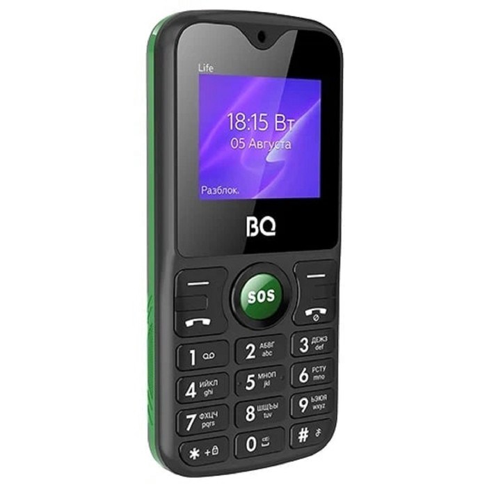 Сотовый телефон BQ M-1853 Life, 1.77", 2 sim, 32Мб, microSD, 600 мАч, фонарик, черно-зеленый - фото 51392962 Сотовый телефон BQ M-1853 Life, 1.77", 2 sim, 32Мб, microSD, 600 мАч, фонарик, черно-зеленый - фото 51392962