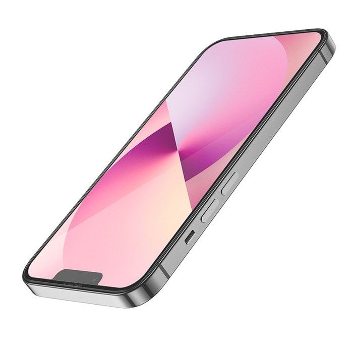Защитное стекло Hoco A26, для iPhone 13 mini, с защитной сеткой для микрофона, чёрное - фото 51393038 Защитное стекло Hoco A26, для iPhone 13 mini, с защитной сеткой для микрофона, чёрное - фото 51393038