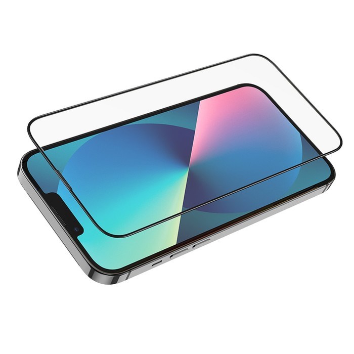 Защитное стекло Hoco A26, для iPhone 13 mini, с защитной сеткой для микрофона, чёрное - фото 51393039 Защитное стекло Hoco A26, для iPhone 13 mini, с защитной сеткой для микрофона, чёрное - фото 51393039