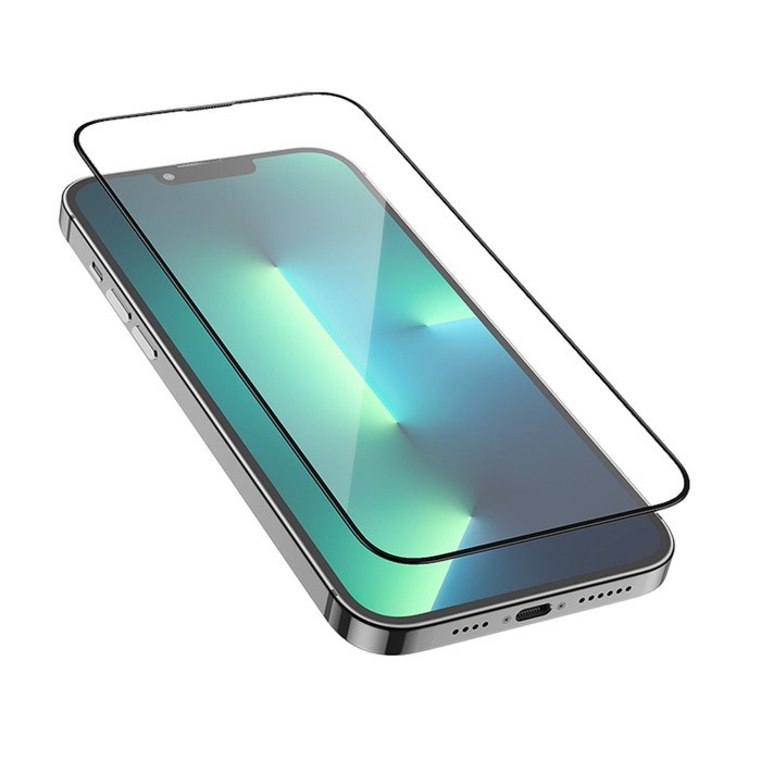 Защитное стекло Hoco A26, для iPhone 13 mini, с защитной сеткой для микрофона, чёрное - фото 51393040 Защитное стекло Hoco A26, для iPhone 13 mini, с защитной сеткой для микрофона, чёрное - фото 51393040