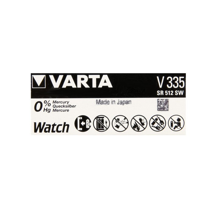 Батарейка Varta Silver Oxide, 335 (SR512SW) - 1BL, 1.55 В, блистер, 1 шт. - фото 51393108 Батарейка Varta Silver Oxide, 335 (SR512SW) - 1BL, 1.55 В, блистер, 1 шт. - фото 51393108