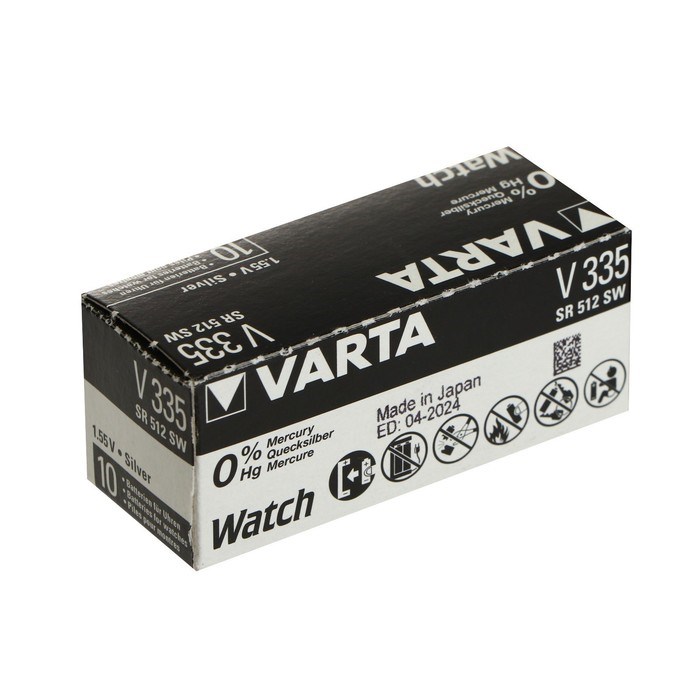 Батарейка Varta Silver Oxide, 335 (SR512SW) - 1BL, 1.55 В, блистер, 1 шт. - фото 51393109 Батарейка Varta Silver Oxide, 335 (SR512SW) - 1BL, 1.55 В, блистер, 1 шт. - фото 51393109