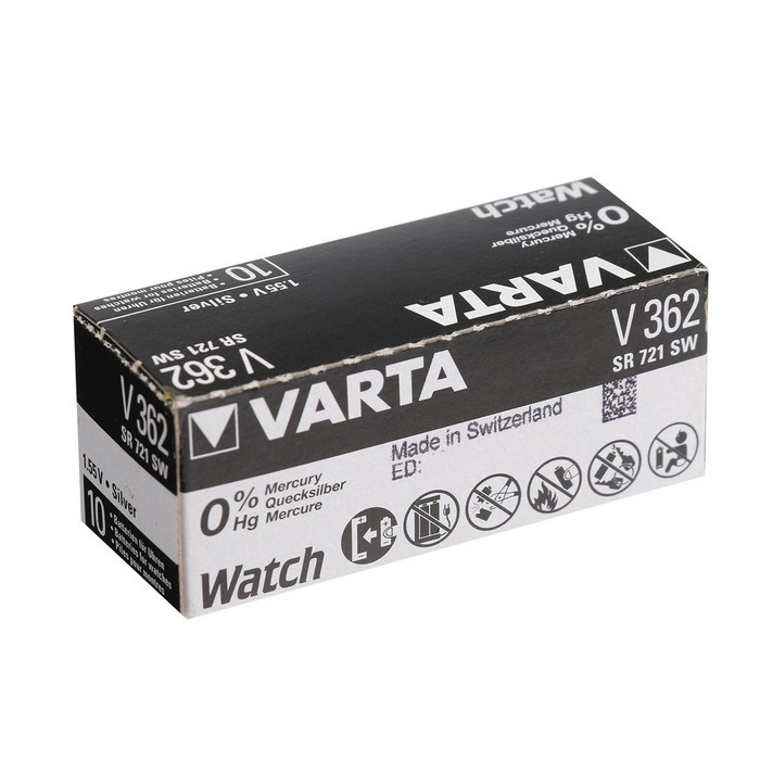 Батарейка Varta Silver Oxide, 362 (SR721SW) - 1BL, 1.55 В, блистер, 1 шт. - фото 51393113 Батарейка Varta Silver Oxide, 362 (SR721SW) - 1BL, 1.55 В, блистер, 1 шт. - фото 51393113