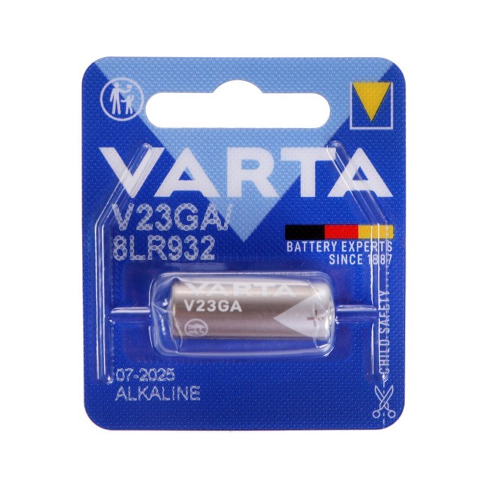 Батарейка алкалиновая Varta, LR23 (MN21, A23) - 1BL, 12В, блистер, 1 шт. - фото 51393482 Батарейка алкалиновая Varta, LR23 (MN21, A23) - 1BL, 12В, блистер, 1 шт. - фото 51393482