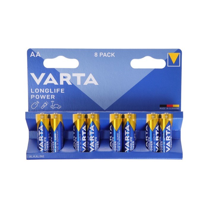 Батарейка алкалиновая Varta LongLife Power, AA, LR6-8BL, 1.5В, блистер, 8 шт. - фото 51393484 Батарейка алкалиновая Varta LongLife Power, AA, LR6-8BL, 1.5В, блистер, 8 шт. - фото 51393484