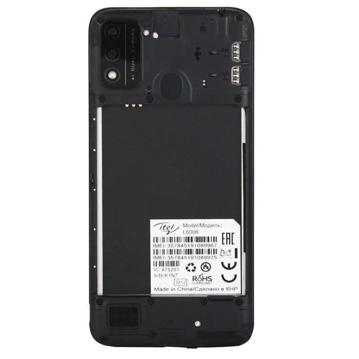 Смартфон Itel A48 (L6006), 6.1", IPS, 2 Гб, 32 Гб, 5 Мп, microSD, 3000 мАч, черный - фото 51393692 Смартфон Itel A48 (L6006), 6.1", IPS, 2 Гб, 32 Гб, 5 Мп, microSD, 3000 мАч, черный - фото 51393692