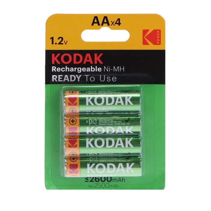 Аккумулятор Kodak, Ni-Mh, AA, HR6-4BL, 2600 мАч, блистер, 4 шт. - фото 51393698 Аккумулятор Kodak, Ni-Mh, AA, HR6-4BL, 2600 мАч, блистер, 4 шт. - фото 51393698