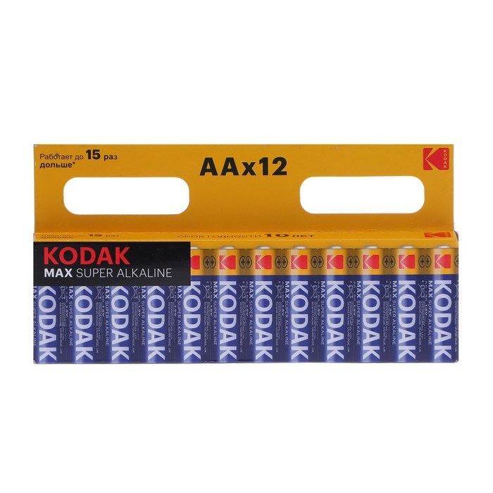 Батарейка алкалиновая Kodak Max, AA, LR6-12BL, 1.5В, блистер, 12 шт. - фото 51393712 Батарейка алкалиновая Kodak Max, AA, LR6-12BL, 1.5В, блистер, 12 шт. - фото 51393712