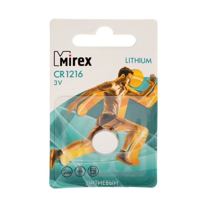 Батарейка литиевая Mirex, CR1216-1BL, 3В, блистер, 1 шт. - фото 51394029 Батарейка литиевая Mirex, CR1216-1BL, 3В, блистер, 1 шт. - фото 51394029