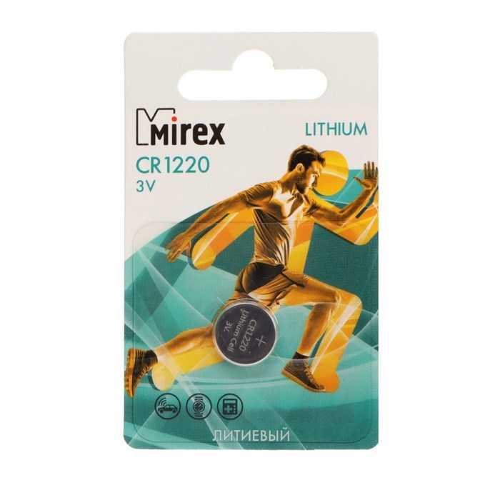 Батарейка литиевая Mirex, CR1220-1BL, 3В, блистер, 1 шт. - фото 51394033 Батарейка литиевая Mirex, CR1220-1BL, 3В, блистер, 1 шт. - фото 51394033