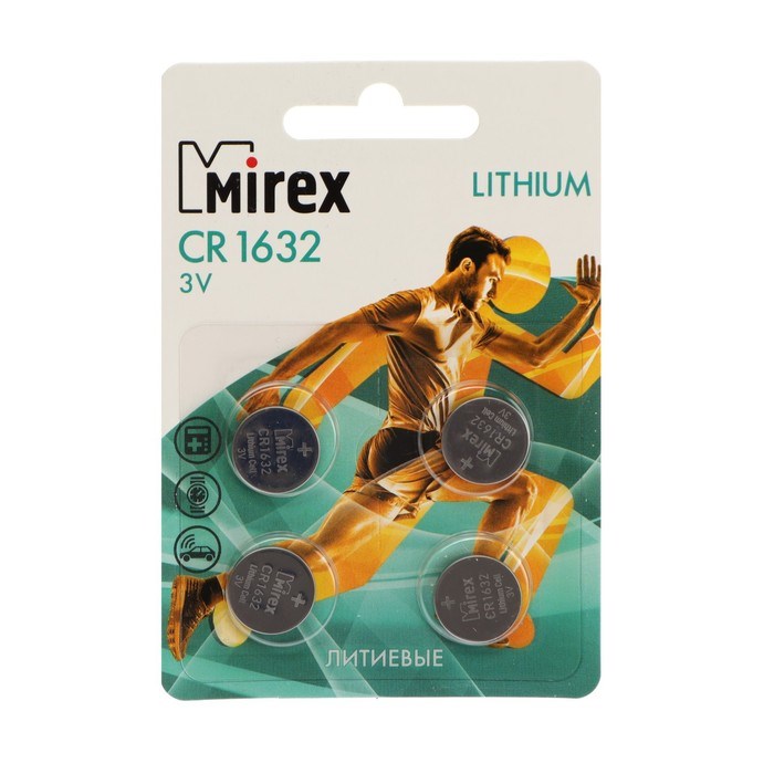 Батарейка литиевая Mirex, CR1632-4BL, 3В, блистер, 4 шт. - фото 51394047 Батарейка литиевая Mirex, CR1632-4BL, 3В, блистер, 4 шт. - фото 51394047