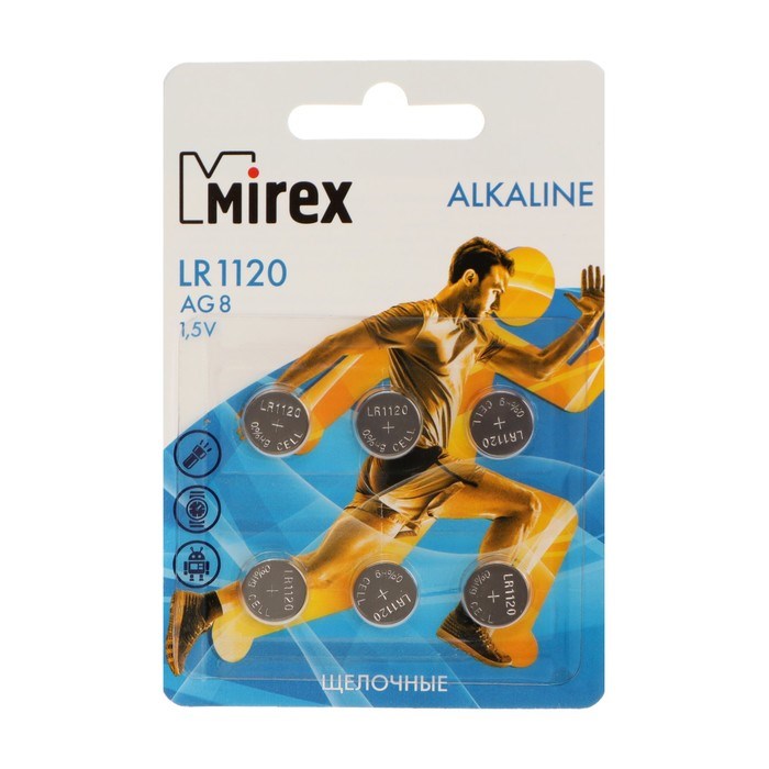 Батарейка алкалиновая Mirex, LR1120, AG8, 1.5В, блистер, 6 шт - фото 51394092 Батарейка алкалиновая Mirex, LR1120, AG8, 1.5В, блистер, 6 шт - фото 51394092