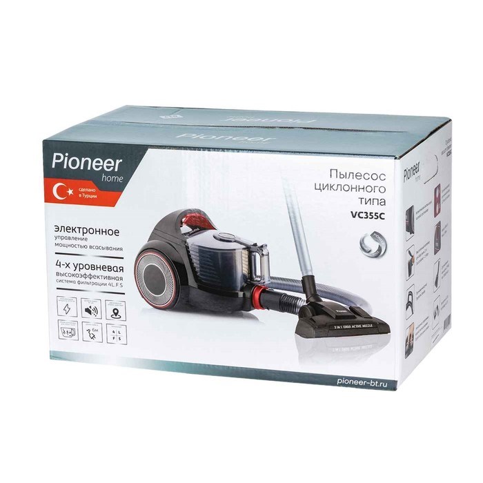 Пылесос Pioneer VC355C, циклонный, 2100Вт, 2,5 л, цвет красный - фото 51394587 Пылесос Pioneer VC355C, циклонный, 2100Вт, 2,5 л, цвет красный - фото 51394587