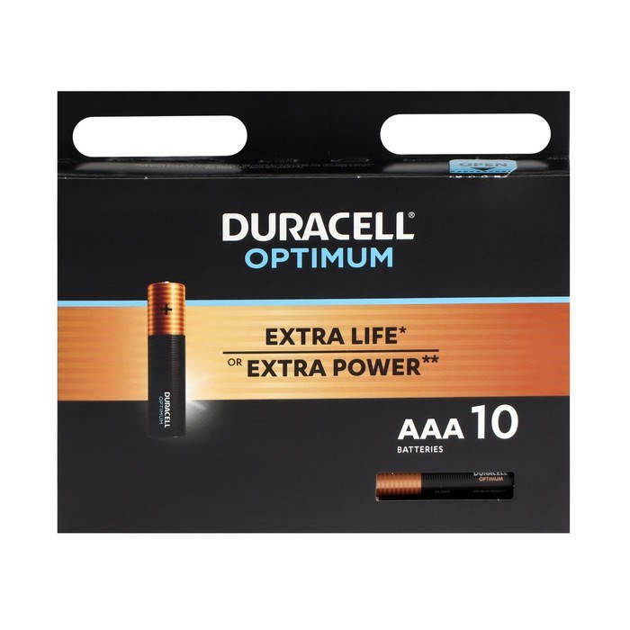 Батарейка алкалиновая Duracell OPTIMUM, AAA, LR03-10BL, 1.5В, блистер, 10 шт. - фото 51394693 Батарейка алкалиновая Duracell OPTIMUM, AAA, LR03-10BL, 1.5В, блистер, 10 шт. - фото 51394693