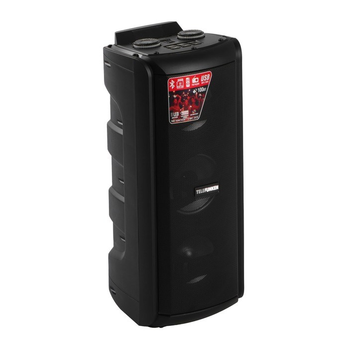Портативная колонка Telefunken TF-MS2211, 100 Вт, 3000 мАч, FM, BT, microSD, USB, подсветка - фото 51394782 Портативная колонка Telefunken TF-MS2211, 100 Вт, 3000 мАч, FM, BT, microSD, USB, подсветка - фото 51394782