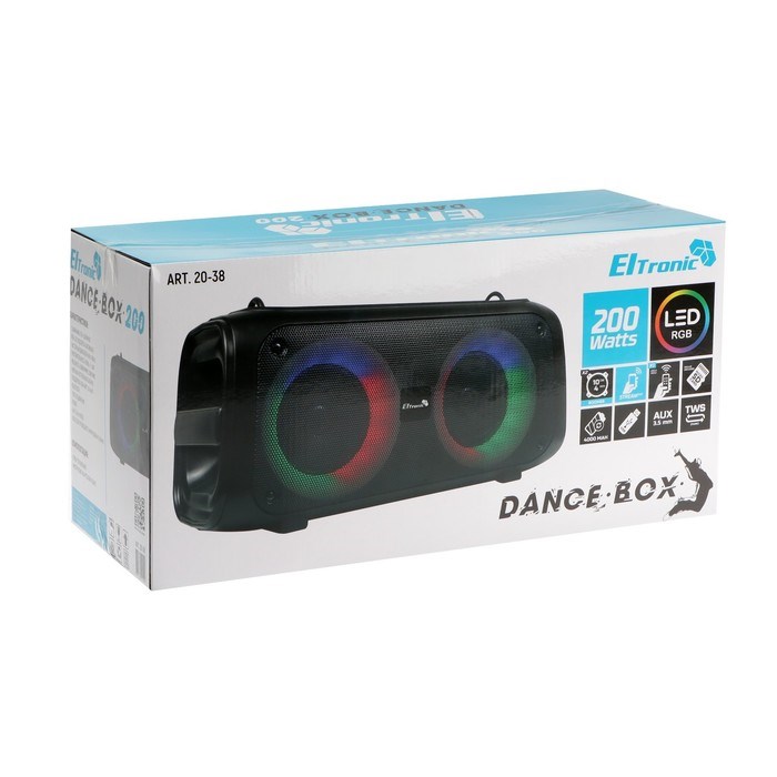 Портативная колонка Eltronic Dance Box 200 (20-38),20Вт,4000мАч,FM,BT,microSD,AUX,подсветка - фото 51394849 Портативная колонка Eltronic Dance Box 200 (20-38),20Вт,4000мАч,FM,BT,microSD,AUX,подсветка - фото 51394849