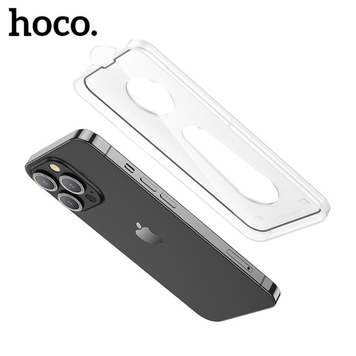Защитное стекло Hoco для iPhone 14/13/13 Pro, с рамкой для установки, полный клей, 0.33 мм - фото 51395131 Защитное стекло Hoco для iPhone 14/13/13 Pro, с рамкой для установки, полный клей, 0.33 мм - фото 51395131