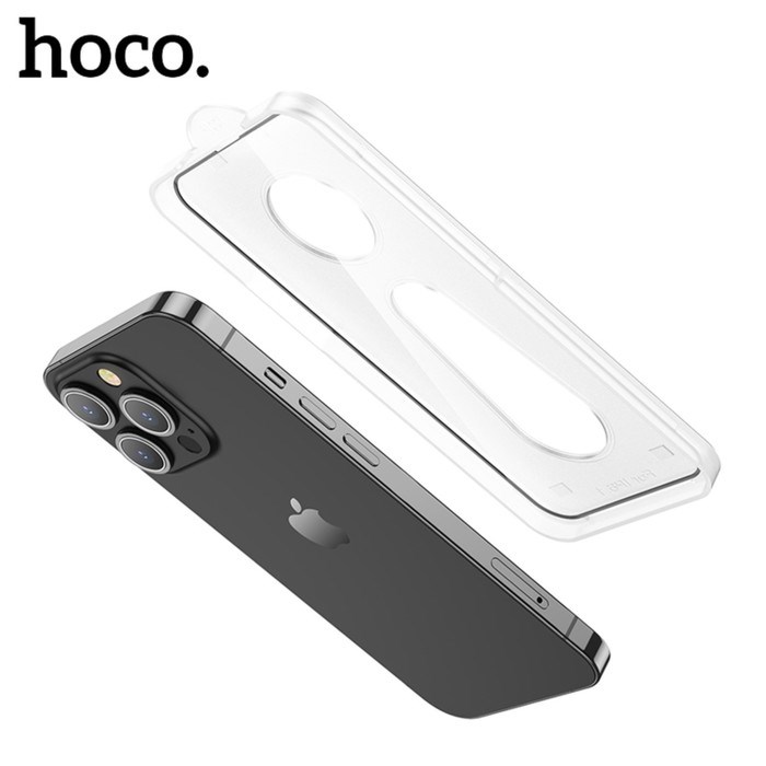 Защитное стекло Hoco для iPhone 14 Pro, с рамкой для установки, полный клей, 0.33 мм, 9H - фото 51395137 Защитное стекло Hoco для iPhone 14 Pro, с рамкой для установки, полный клей, 0.33 мм, 9H - фото 51395137