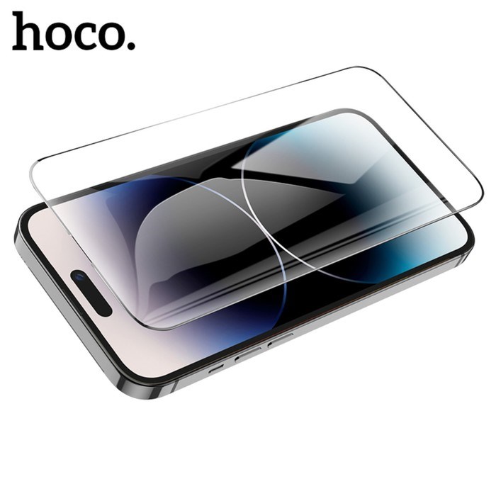Защитное стекло Hoco для iPhone 14 Pro, с рамкой для установки, полный клей, 0.33 мм, 9H - фото 51395144 Защитное стекло Hoco для iPhone 14 Pro, с рамкой для установки, полный клей, 0.33 мм, 9H - фото 51395144