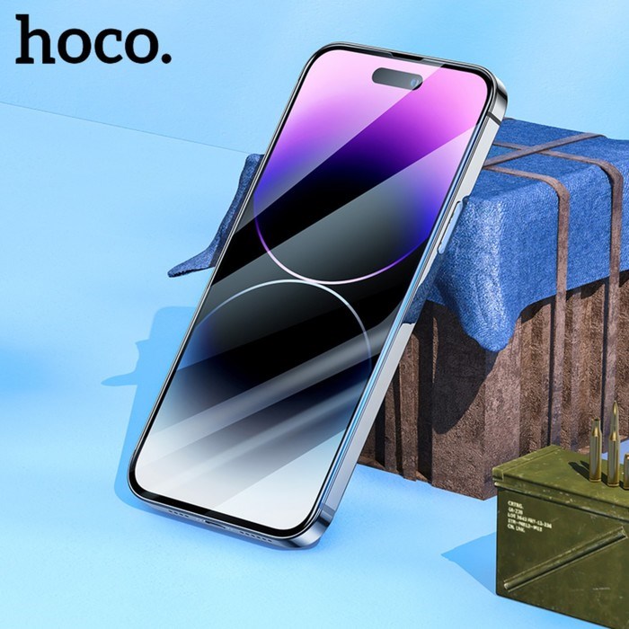Защитное стекло Hoco для iPhone 14 Pro, с рамкой для установки, полный клей, 0.33 мм, 9H - фото 51395147 Защитное стекло Hoco для iPhone 14 Pro, с рамкой для установки, полный клей, 0.33 мм, 9H - фото 51395147