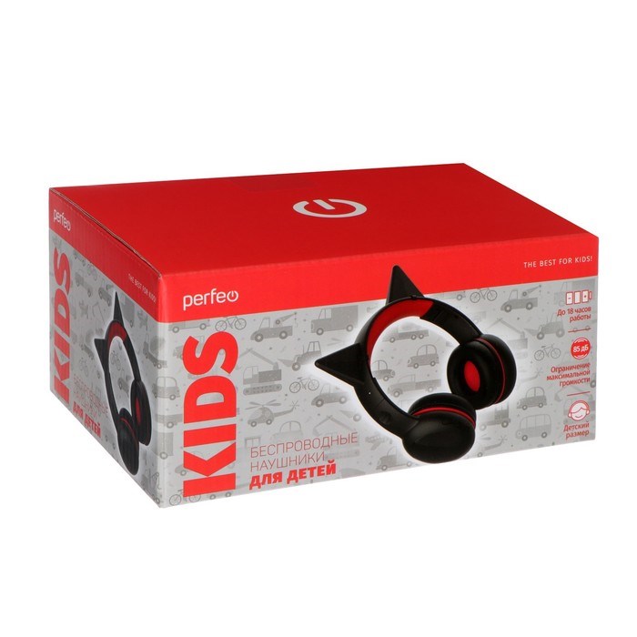 Детские наушники Perfeo KIDS, беспроводные,полноразмерные,микрофон, BT 5.0, 300 мАч, черные - фото 51395209 Детские наушники Perfeo KIDS, беспроводные,полноразмерные,микрофон, BT 5.0, 300 мАч, черные - фото 51395209