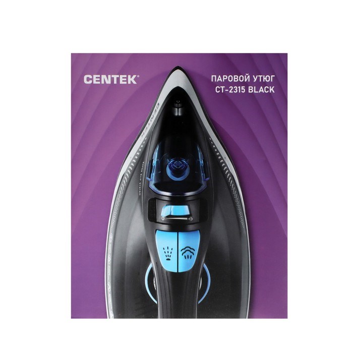 Утюг Centek CT-2315, 2600 Вт, керамическая подошва, 320 мл, чёрный - фото 51395376 Утюг Centek CT-2315, 2600 Вт, керамическая подошва, 320 мл, чёрный - фото 51395376