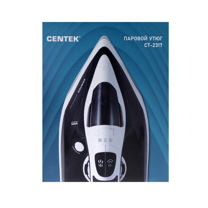 Утюг Centek CT-2317, 2800 Вт, керамическая подошва, 300 мл, бело-чёрный - фото 51395388 Утюг Centek CT-2317, 2800 Вт, керамическая подошва, 300 мл, бело-чёрный - фото 51395388