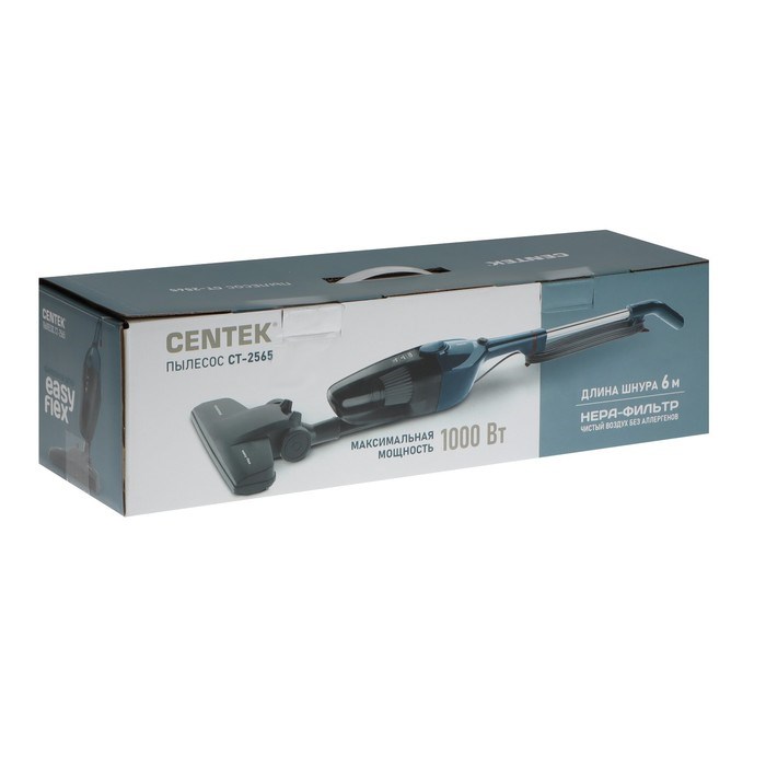 Пылесос Centek CT-2565, вертикальный, 1000/200 Вт, сухая уборка, 1.2 л, синий - фото 51395441 Пылесос Centek CT-2565, вертикальный, 1000/200 Вт, сухая уборка, 1.2 л, синий - фото 51395441