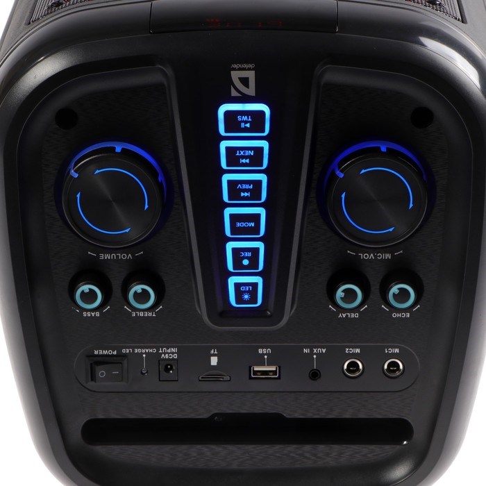 Портативная колонка Defender Boomer 60, 60Вт, 3600мАч, BT, FM, USB, AUX, дисплей, подсветка - фото 51395838 Портативная колонка Defender Boomer 60, 60Вт, 3600мАч, BT, FM, USB, AUX, дисплей, подсветка - фото 51395838
