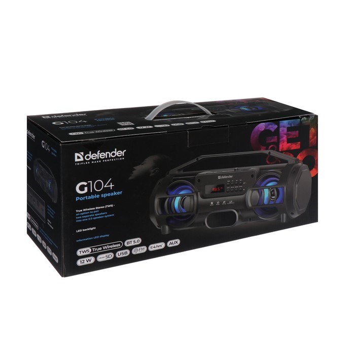 Портативная колонка Defender Beatbox 50, 50Вт, 3600мАч, BT, Type-C, microSD, IPX5, подсветка - фото 51395878 Портативная колонка Defender Beatbox 50, 50Вт, 3600мАч, BT, Type-C, microSD, IPX5, подсветка - фото 51395878