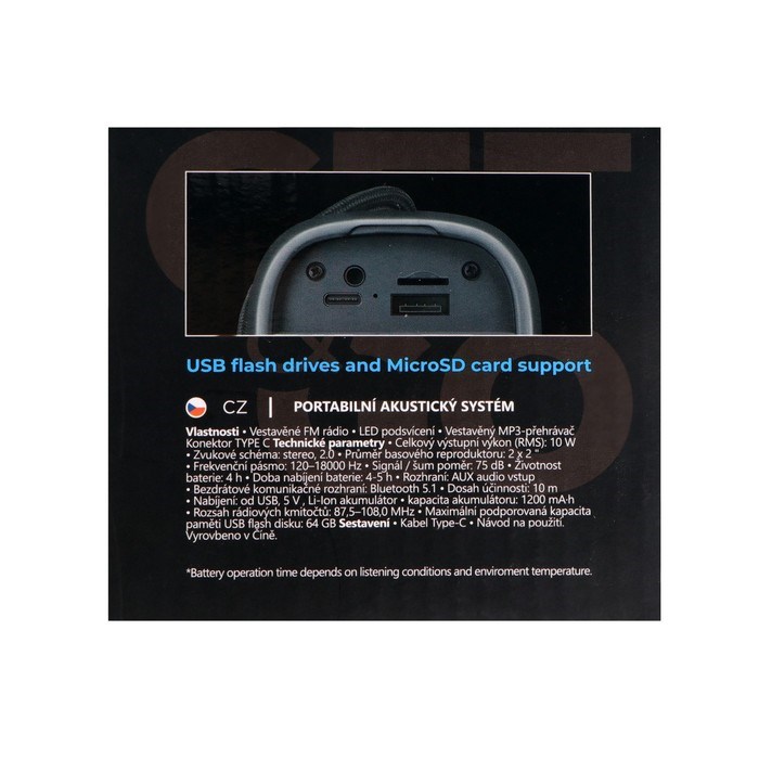 Портативная колонка Defender Pulsar, 10Вт, 1200 мАч, BT,FM, USB, microSD,Type-C, подсветка - фото 51395913 Портативная колонка Defender Pulsar, 10Вт, 1200 мАч, BT,FM, USB, microSD,Type-C, подсветка - фото 51395913